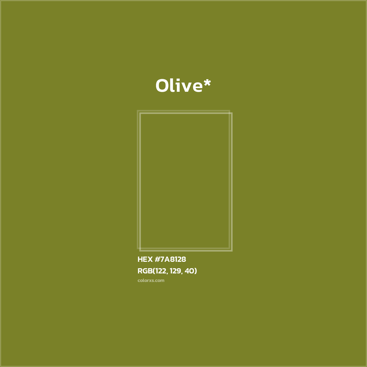 HEX #7A8128 Color Name, Color Code, Palettes, Similar Paints, Images