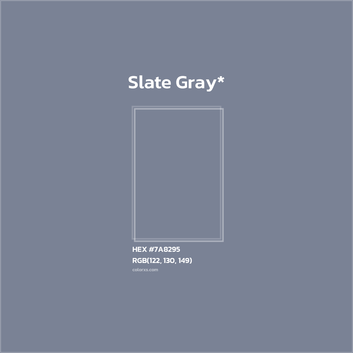 HEX #7A8295 Color Name, Color Code, Palettes, Similar Paints, Images
