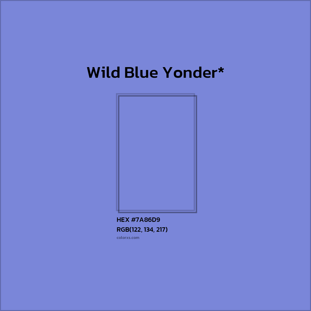 HEX #7A86D9 Color Name, Color Code, Palettes, Similar Paints, Images