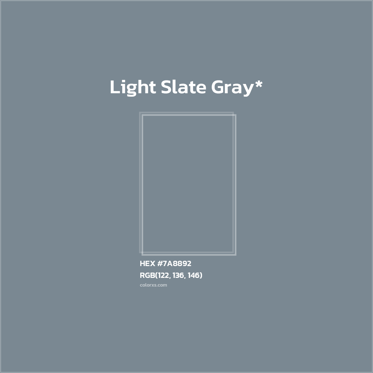 HEX #7A8892 Color Name, Color Code, Palettes, Similar Paints, Images