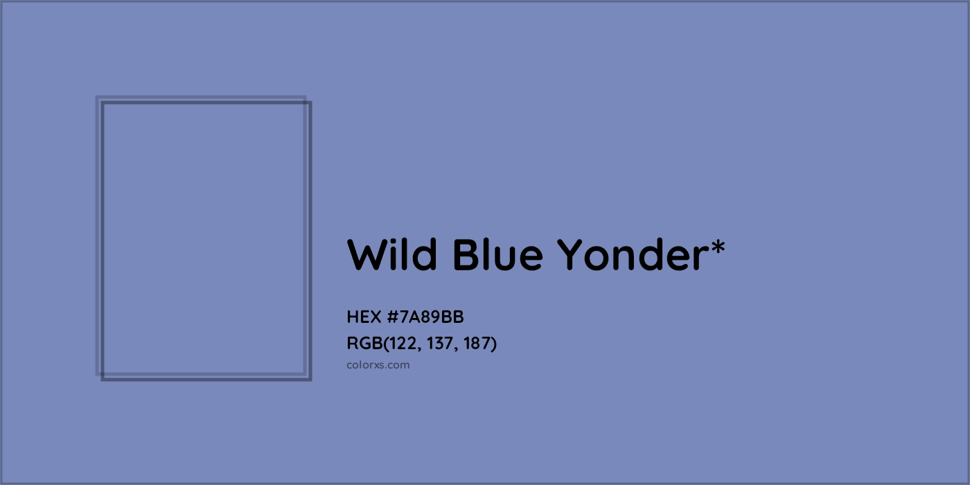 HEX #7A89BB Color Name, Color Code, Palettes, Similar Paints, Images