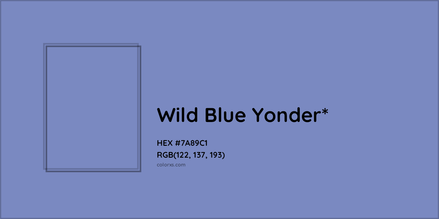 HEX #7A89C1 Color Name, Color Code, Palettes, Similar Paints, Images