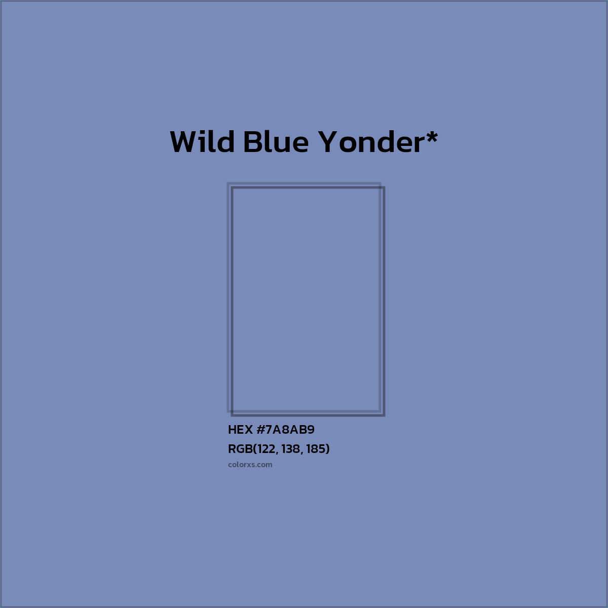 HEX #7A8AB9 Color Name, Color Code, Palettes, Similar Paints, Images