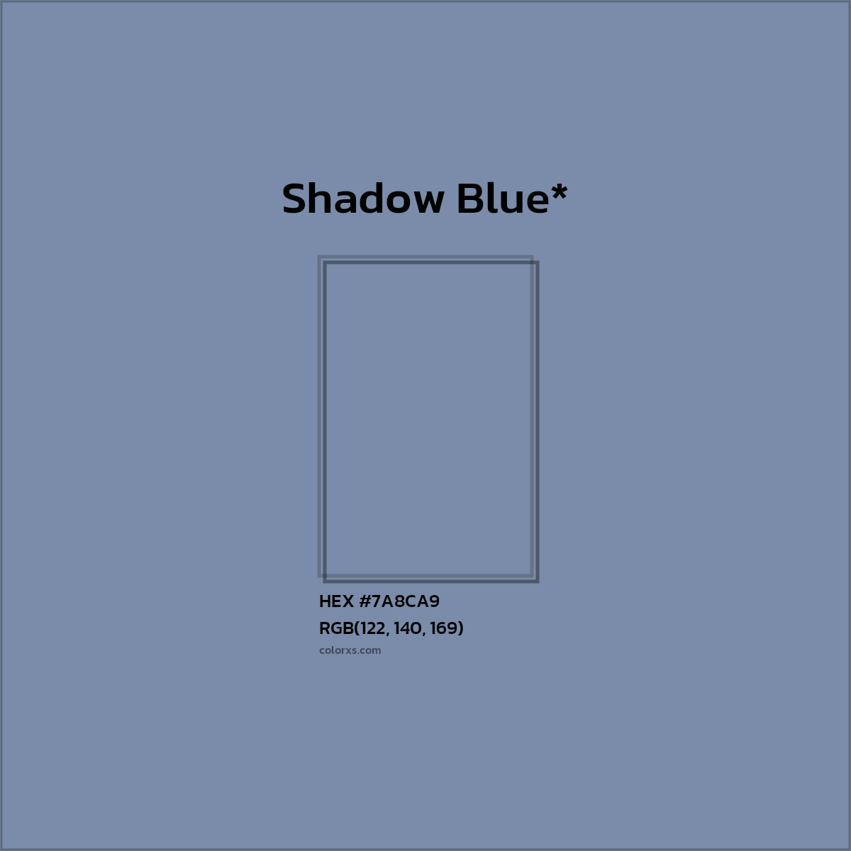 HEX #7A8CA9 Color Name, Color Code, Palettes, Similar Paints, Images