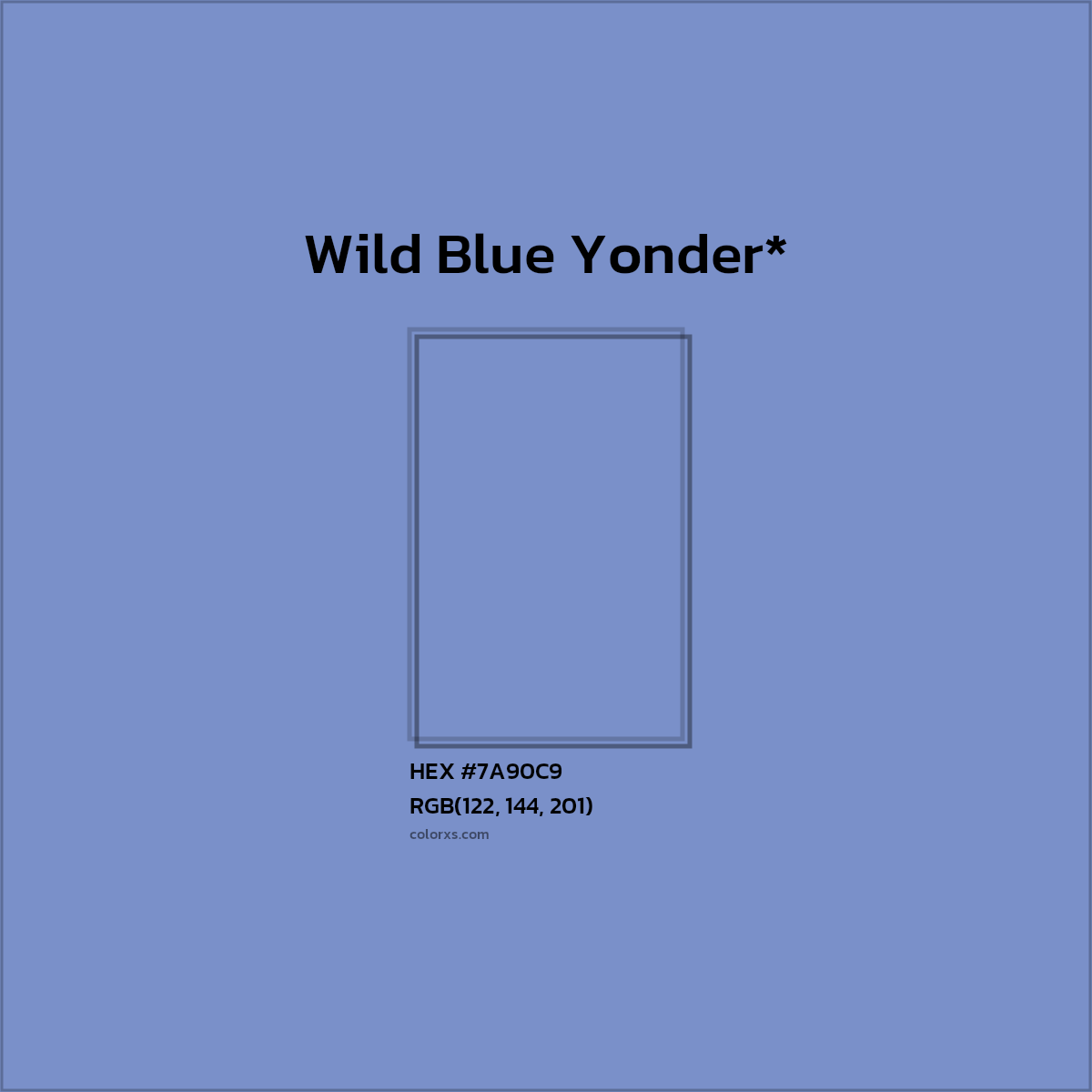 HEX #7A90C9 Color Name, Color Code, Palettes, Similar Paints, Images