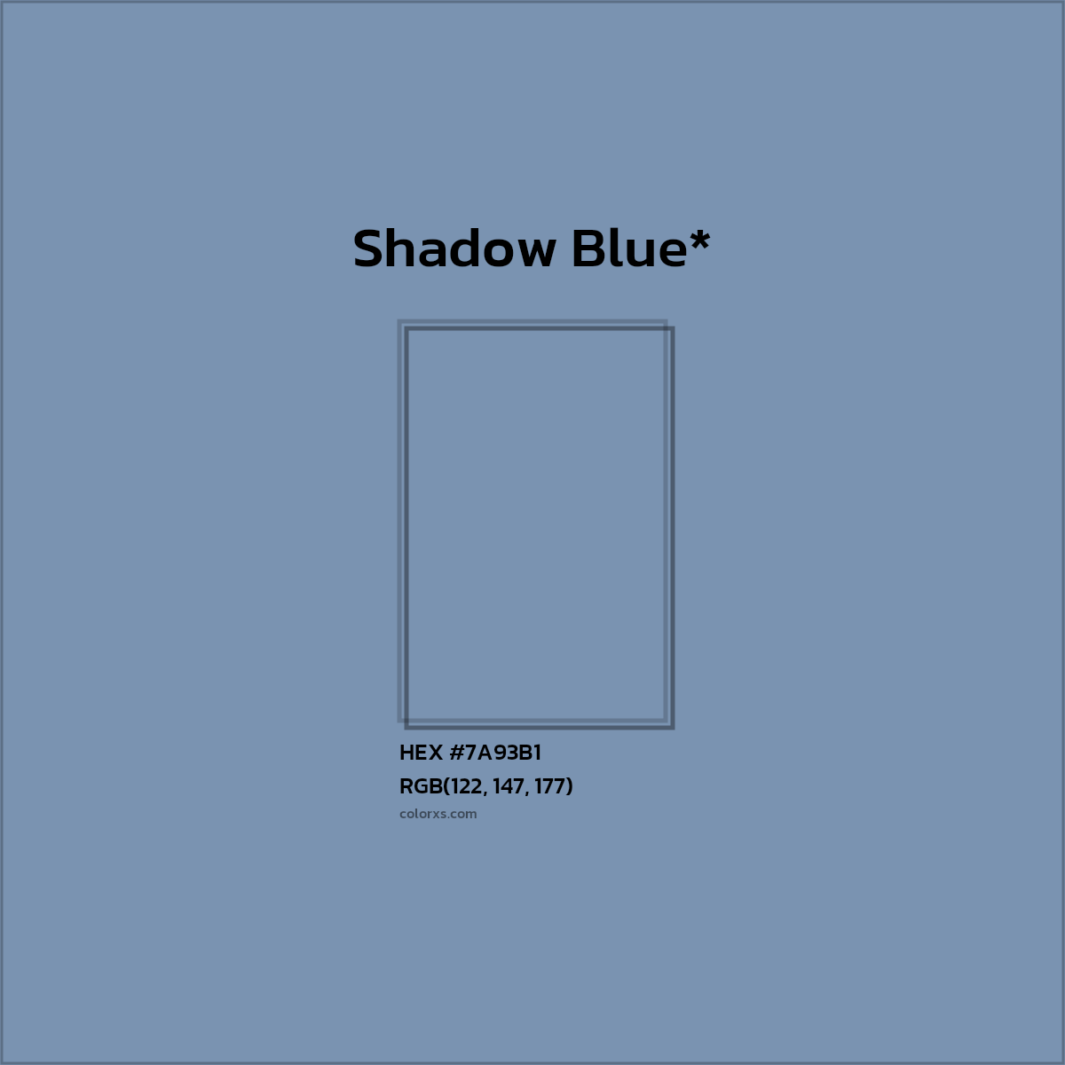 HEX #7A93B1 Color Name, Color Code, Palettes, Similar Paints, Images