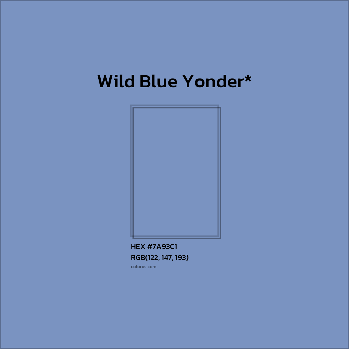 HEX #7A93C1 Color Name, Color Code, Palettes, Similar Paints, Images