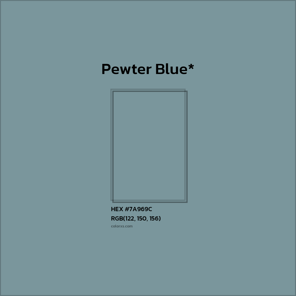 HEX #7A969C Color Name, Color Code, Palettes, Similar Paints, Images