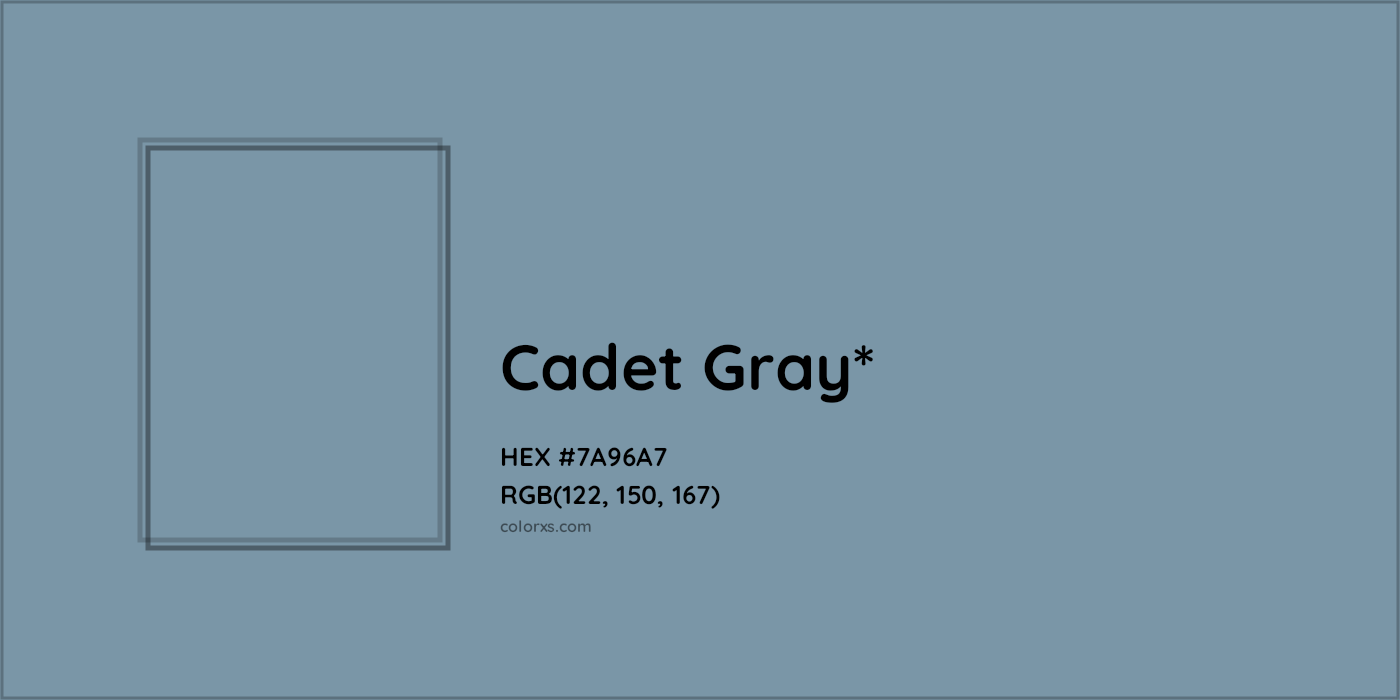 HEX #7A96A7 Color Name, Color Code, Palettes, Similar Paints, Images