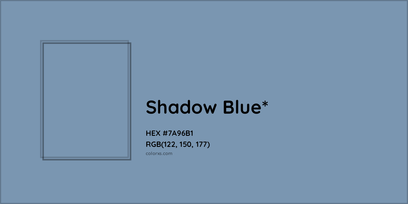 HEX #7A96B1 Color Name, Color Code, Palettes, Similar Paints, Images