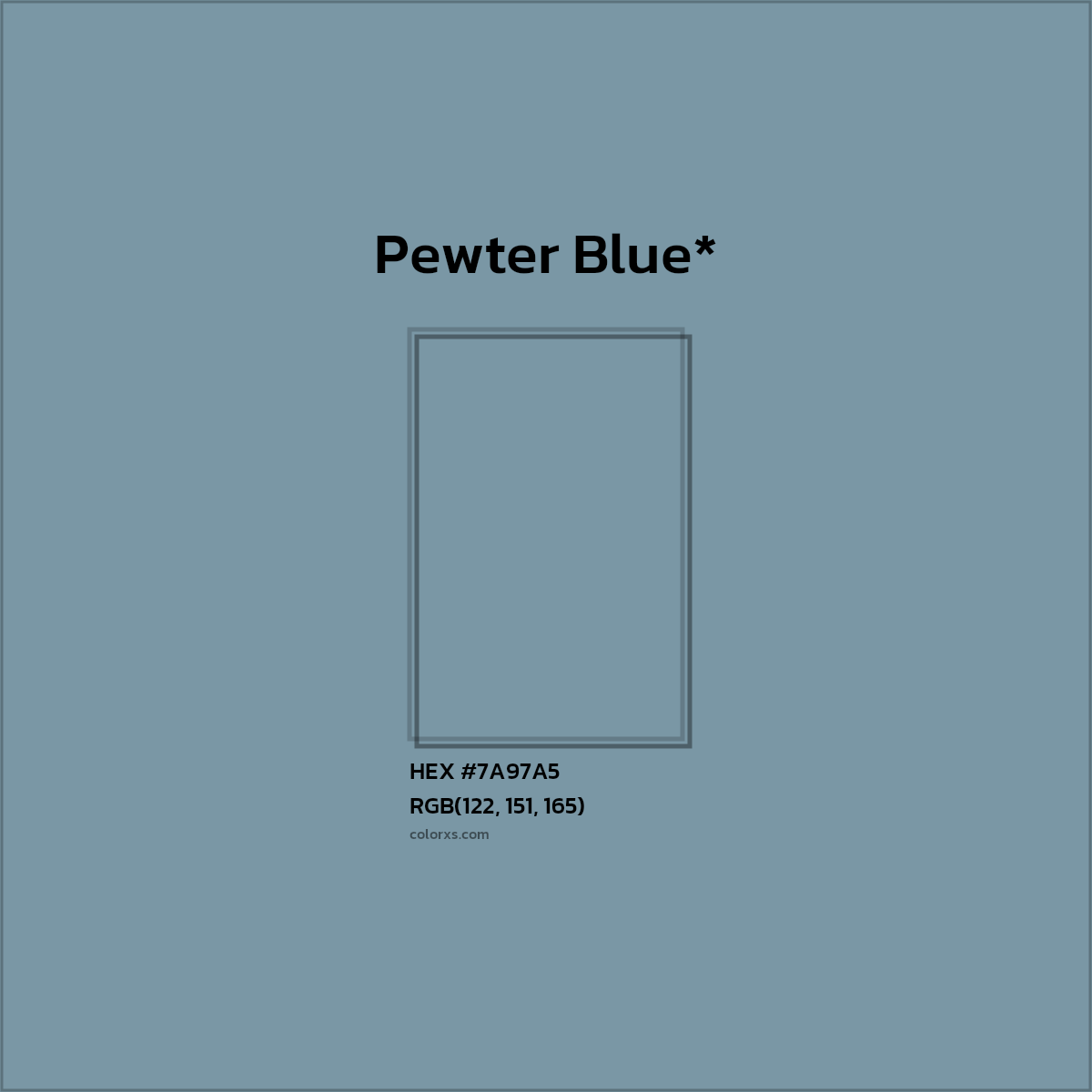 HEX #7A97A5 Color Name, Color Code, Palettes, Similar Paints, Images