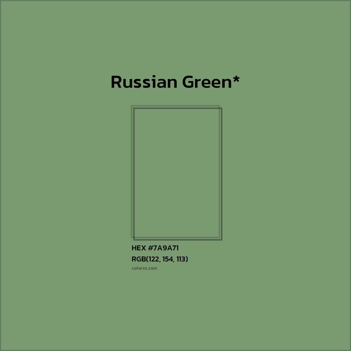 HEX #7A9A71 Color Name, Color Code, Palettes, Similar Paints, Images