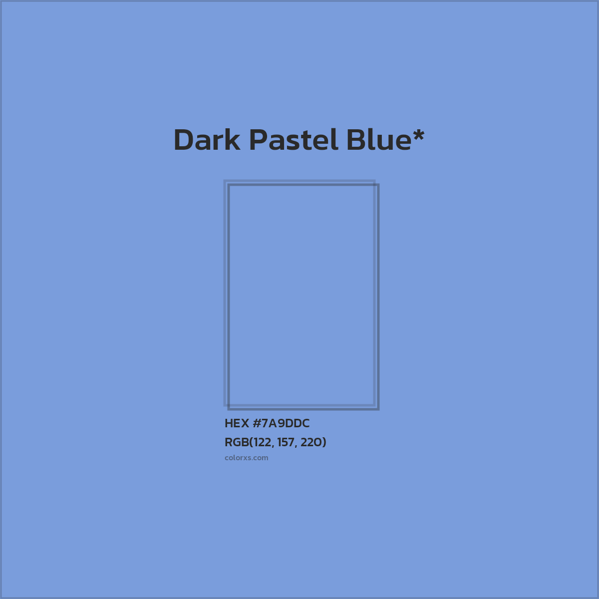 HEX #7A9DDC Color Name, Color Code, Palettes, Similar Paints, Images