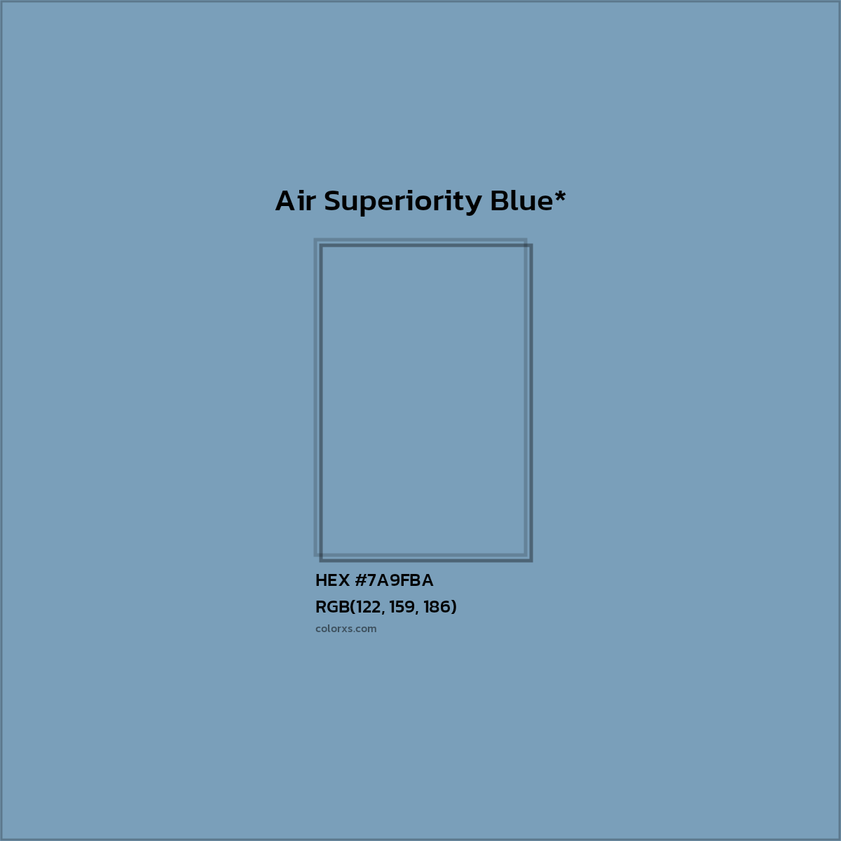 HEX #7A9FBA Color Name, Color Code, Palettes, Similar Paints, Images