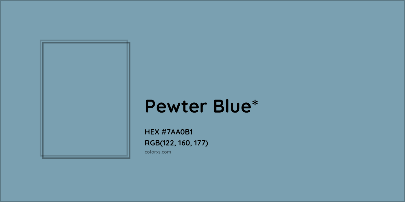 HEX #7AA0B1 Color Name, Color Code, Palettes, Similar Paints, Images