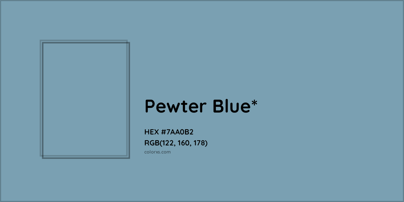 HEX #7AA0B2 Color Name, Color Code, Palettes, Similar Paints, Images