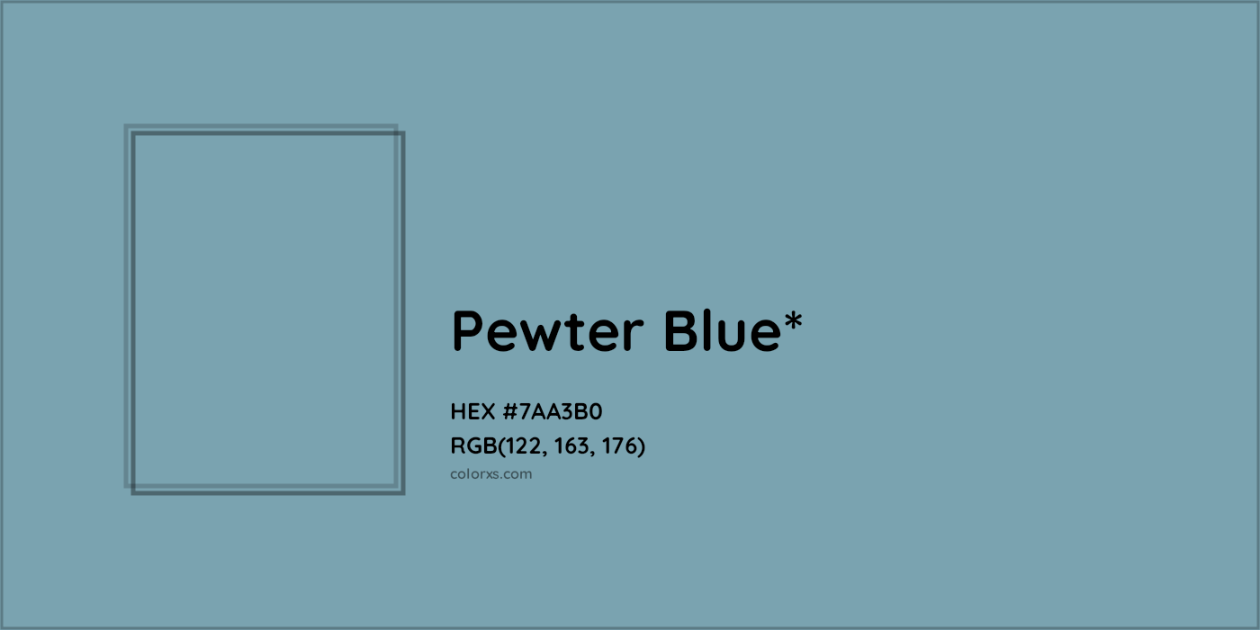 HEX #7AA3B0 Color Name, Color Code, Palettes, Similar Paints, Images