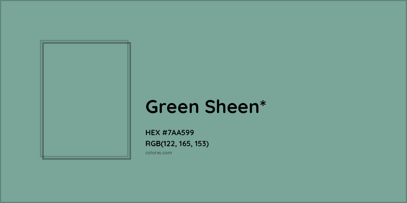 HEX #7AA599 Color Name, Color Code, Palettes, Similar Paints, Images