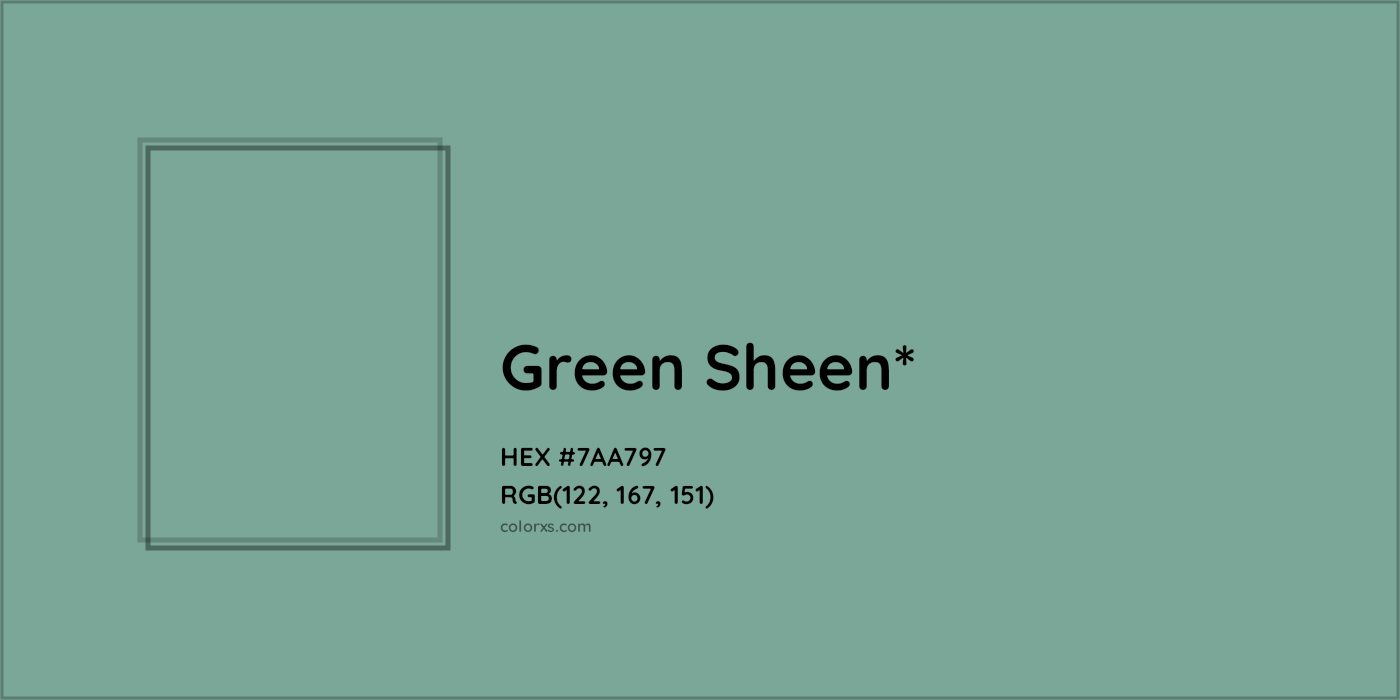 HEX #7AA797 Color Name, Color Code, Palettes, Similar Paints, Images