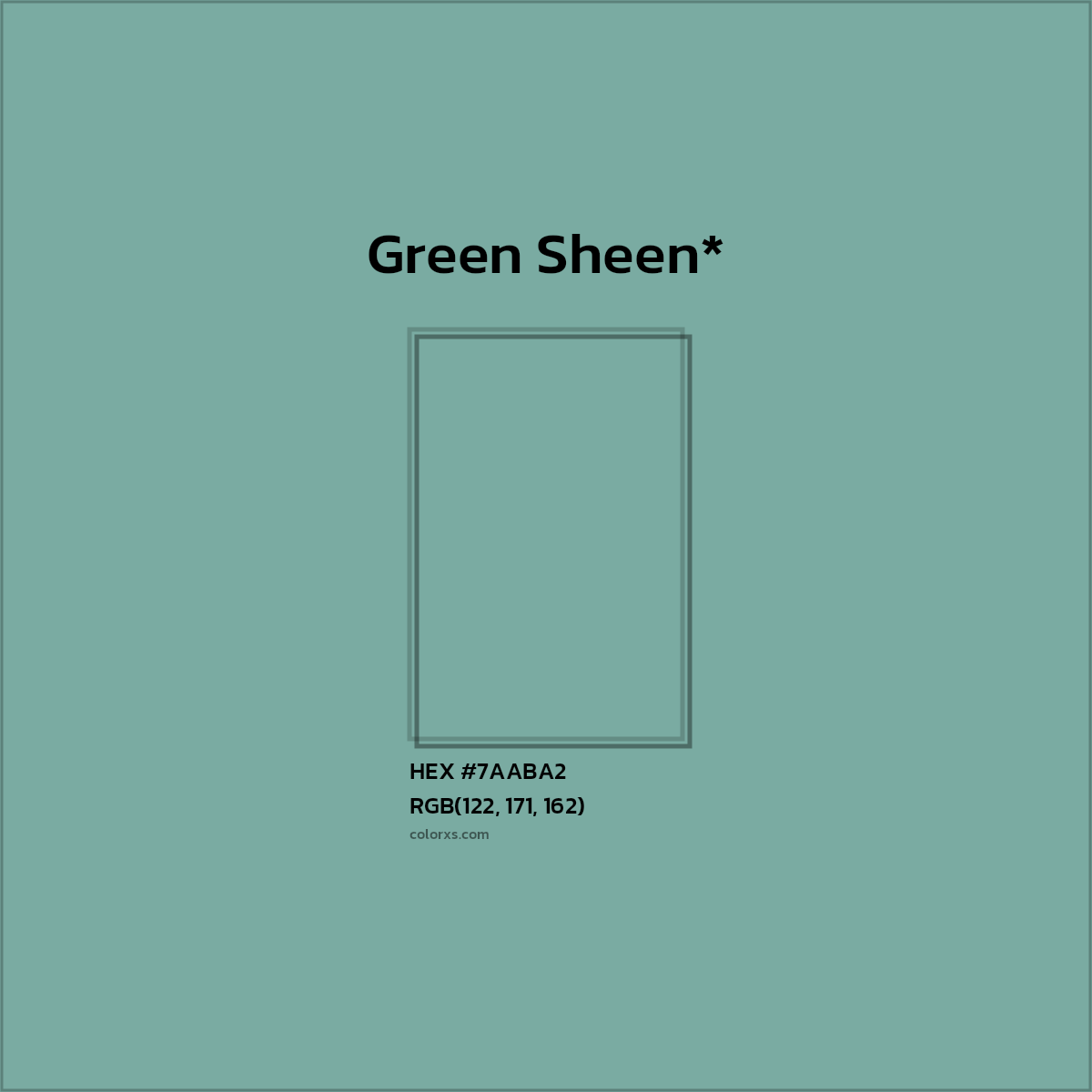 HEX #7AABA2 Color Name, Color Code, Palettes, Similar Paints, Images