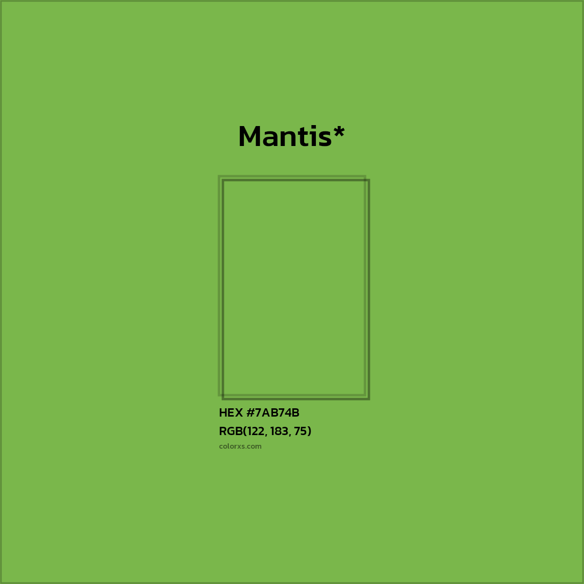 HEX #7AB74B Color Name, Color Code, Palettes, Similar Paints, Images
