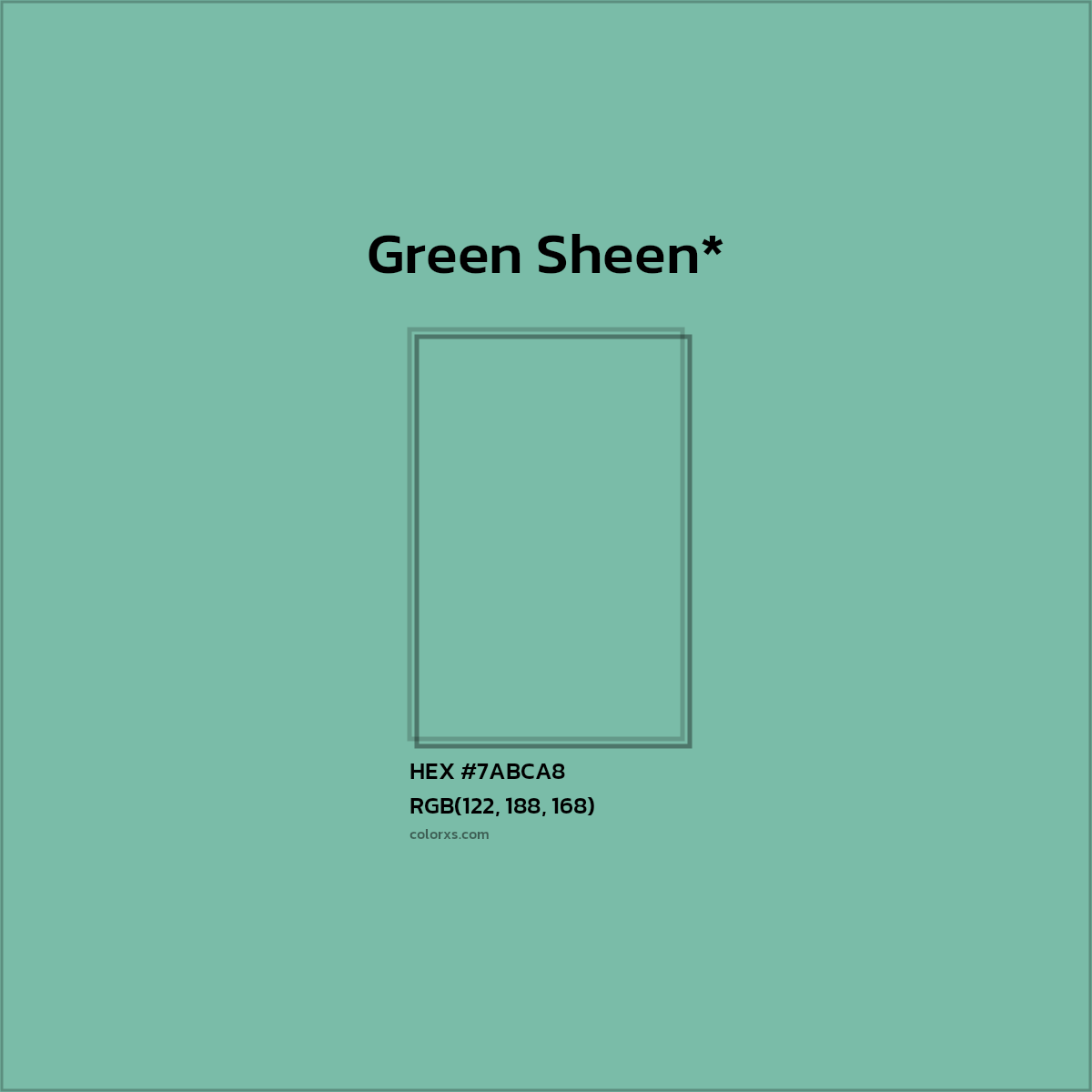 HEX #7ABCA8 Color Name, Color Code, Palettes, Similar Paints, Images