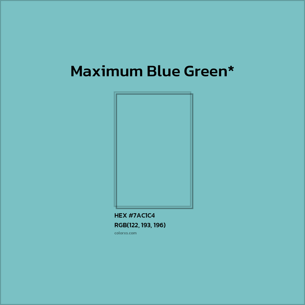 HEX #7AC1C4 Color Name, Color Code, Palettes, Similar Paints, Images