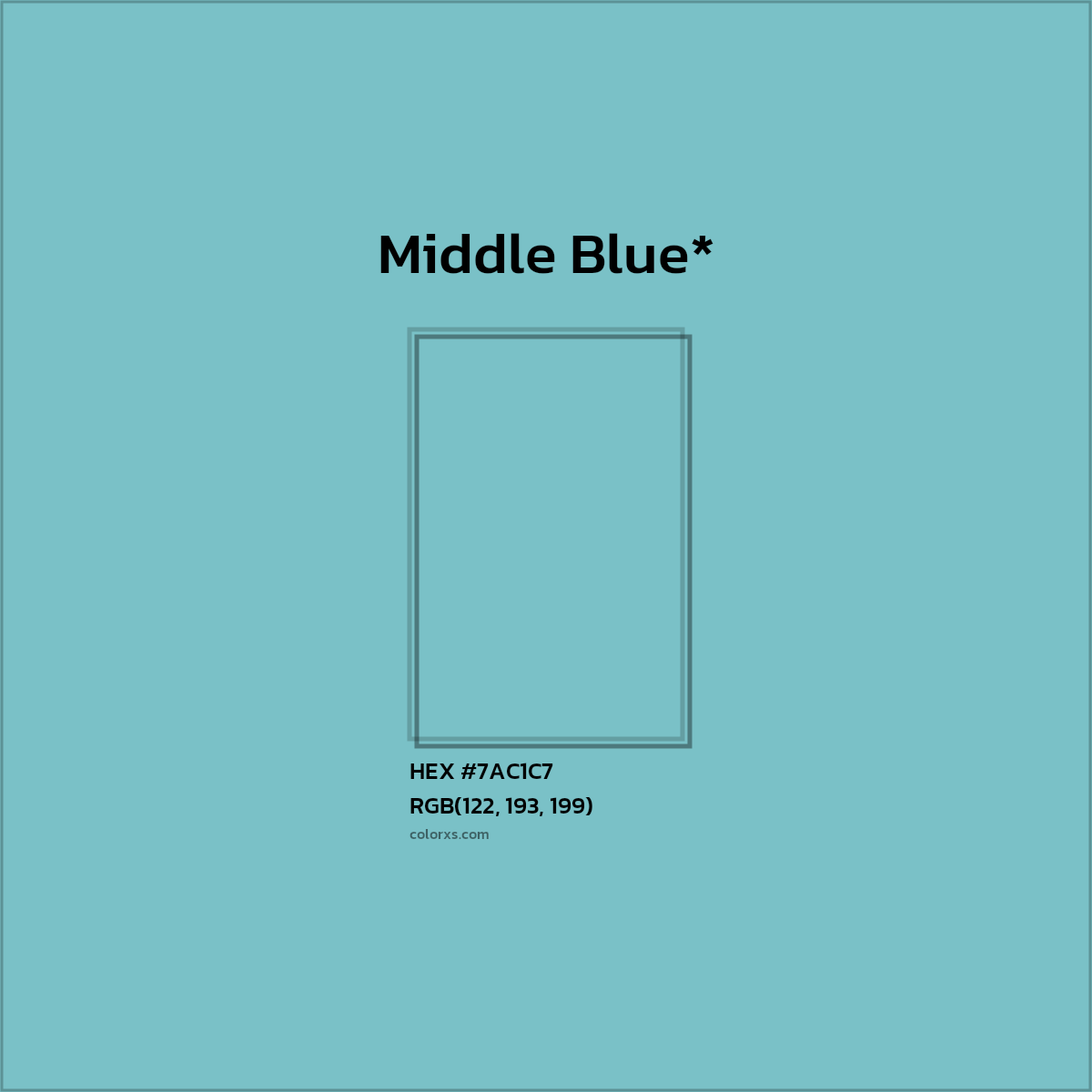 HEX #7AC1C7 Color Name, Color Code, Palettes, Similar Paints, Images