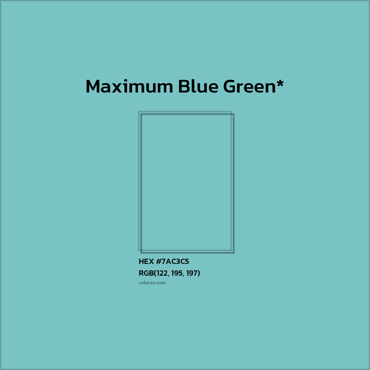HEX #7AC3C5 Color Name, Color Code, Palettes, Similar Paints, Images