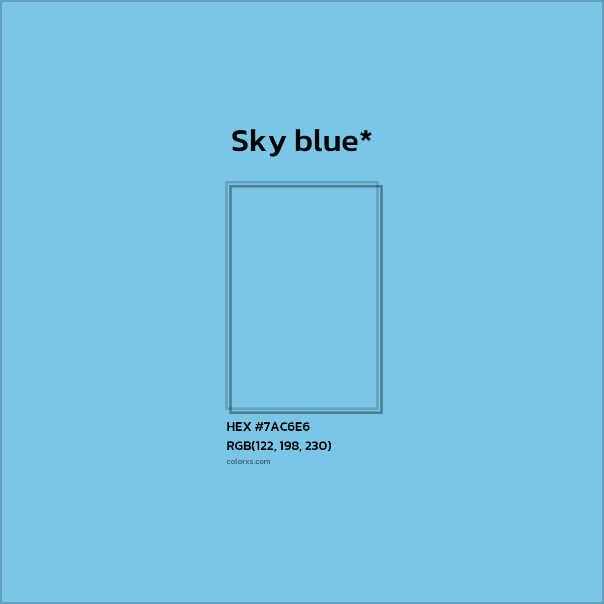 HEX #7AC6E6 Color Name, Color Code, Palettes, Similar Paints, Images