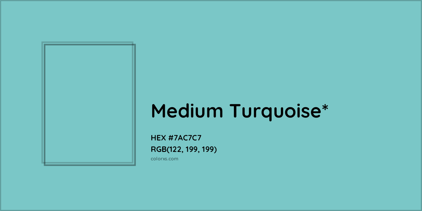 HEX #7AC7C7 Color Name, Color Code, Palettes, Similar Paints, Images