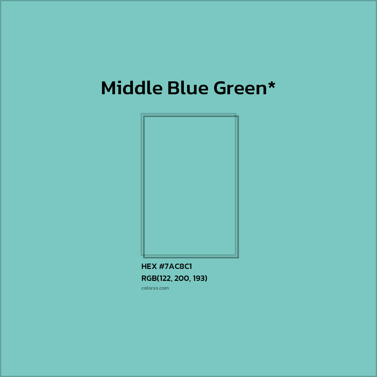 HEX #7AC8C1 Color Name, Color Code, Palettes, Similar Paints, Images