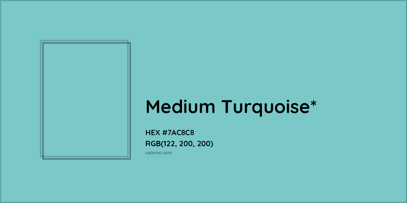 HEX #7AC8C8 Color Name, Color Code, Palettes, Similar Paints, Images
