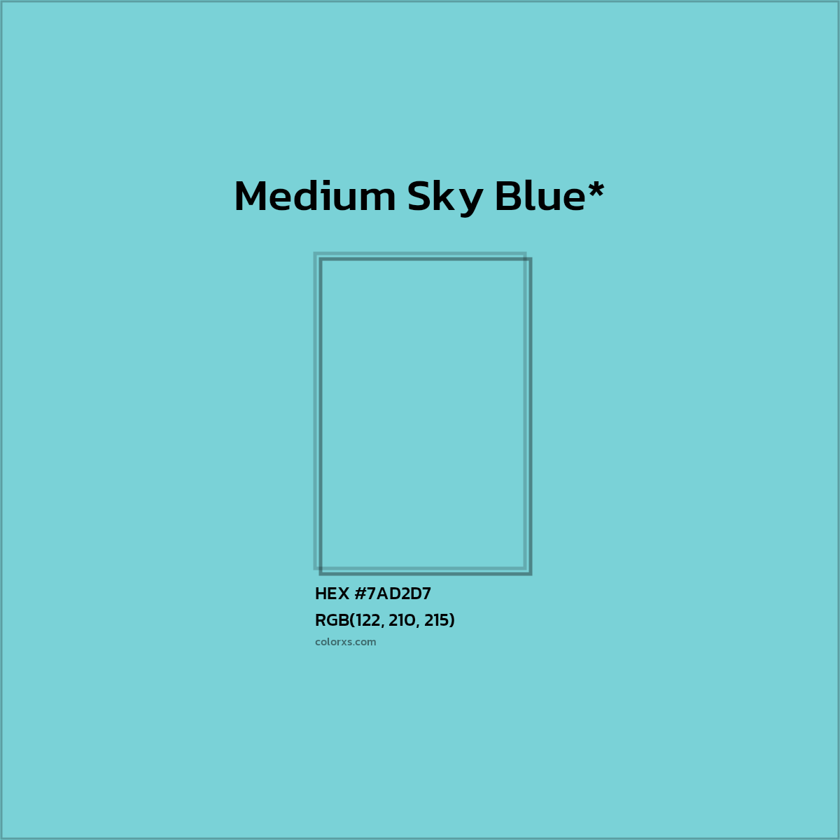 HEX #7AD2D7 Color Name, Color Code, Palettes, Similar Paints, Images