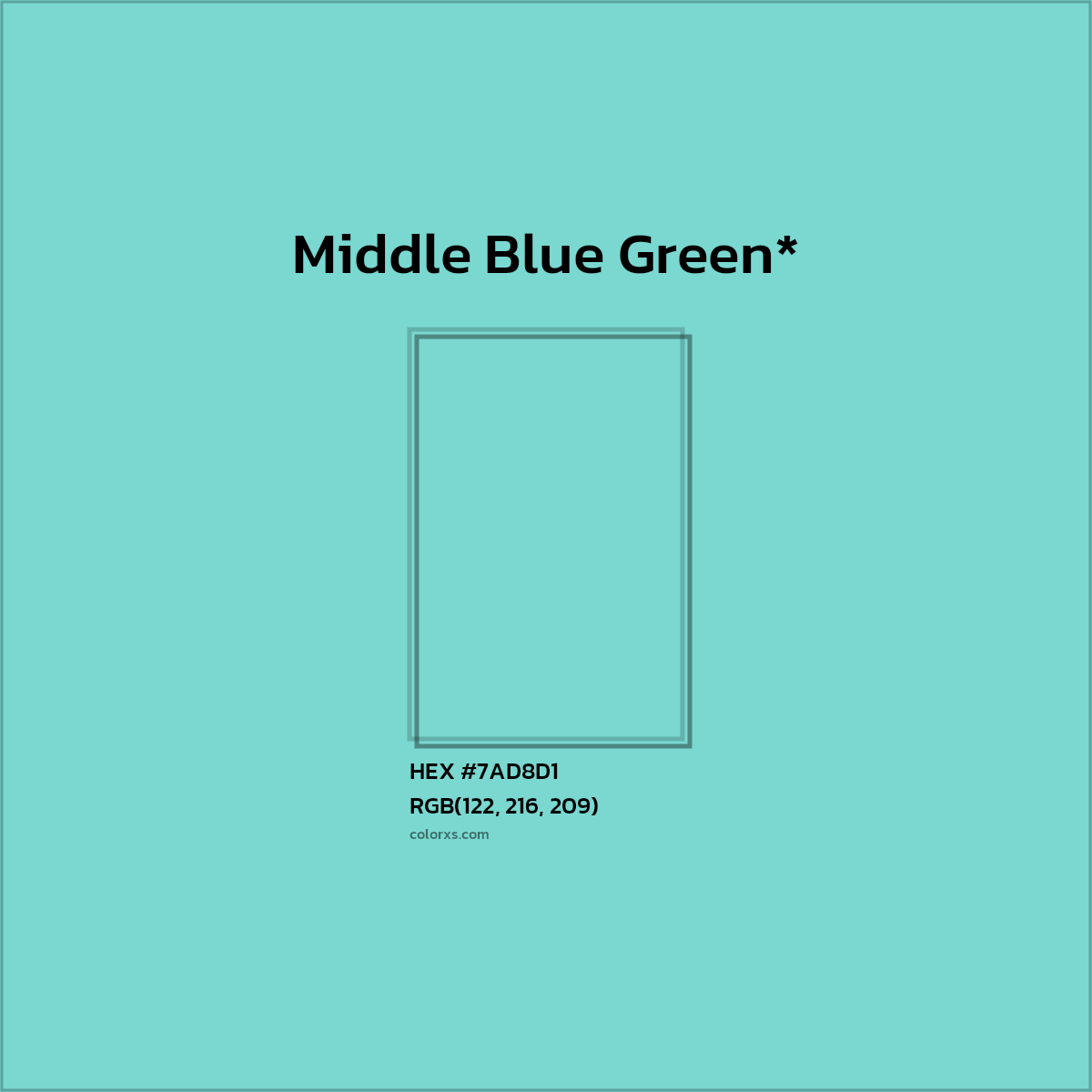 HEX #7AD8D1 Color Name, Color Code, Palettes, Similar Paints, Images