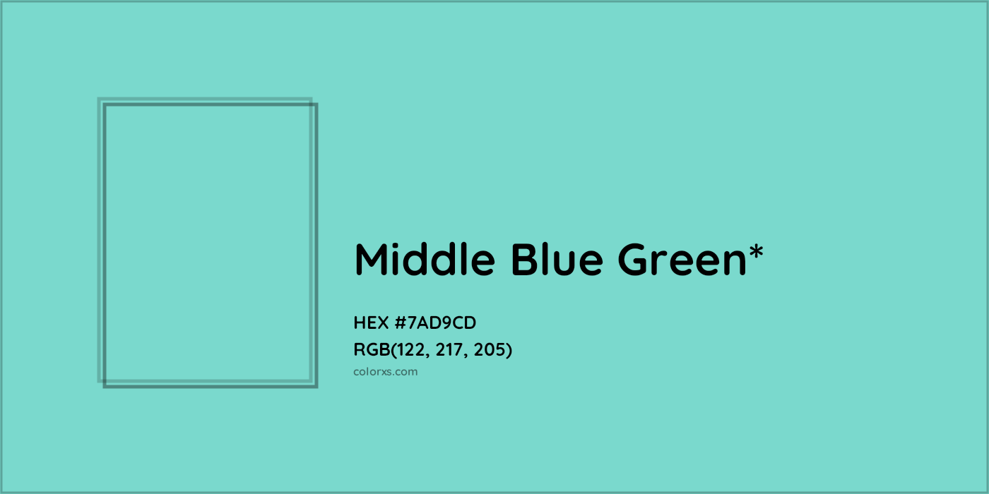 HEX #7AD9CD Color Name, Color Code, Palettes, Similar Paints, Images