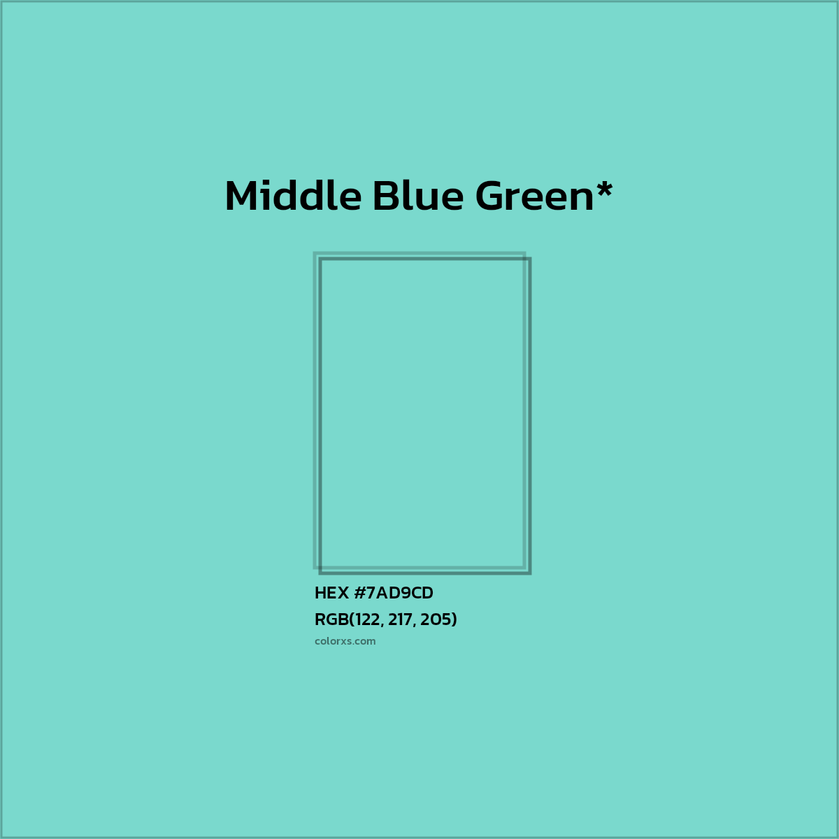 HEX #7AD9CD Color Name, Color Code, Palettes, Similar Paints, Images
