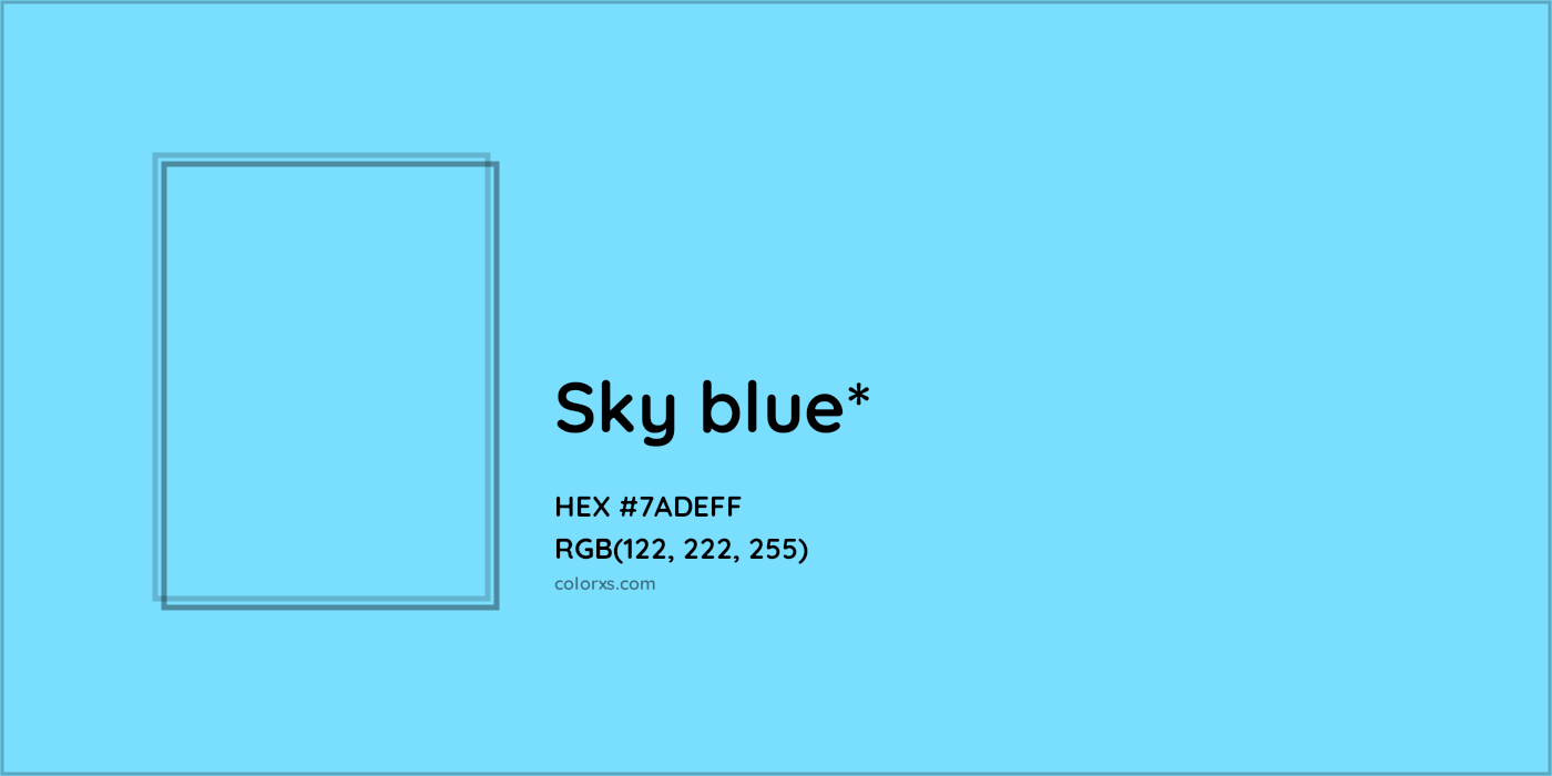 HEX #7ADEFF Color Name, Color Code, Palettes, Similar Paints, Images