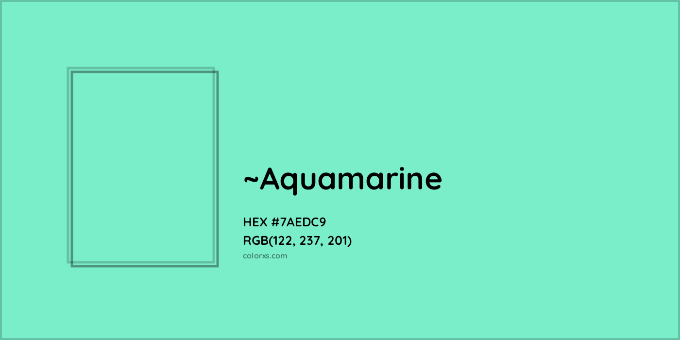 HEX #7AEDC9 Color Name, Color Code, Palettes, Similar Paints, Images