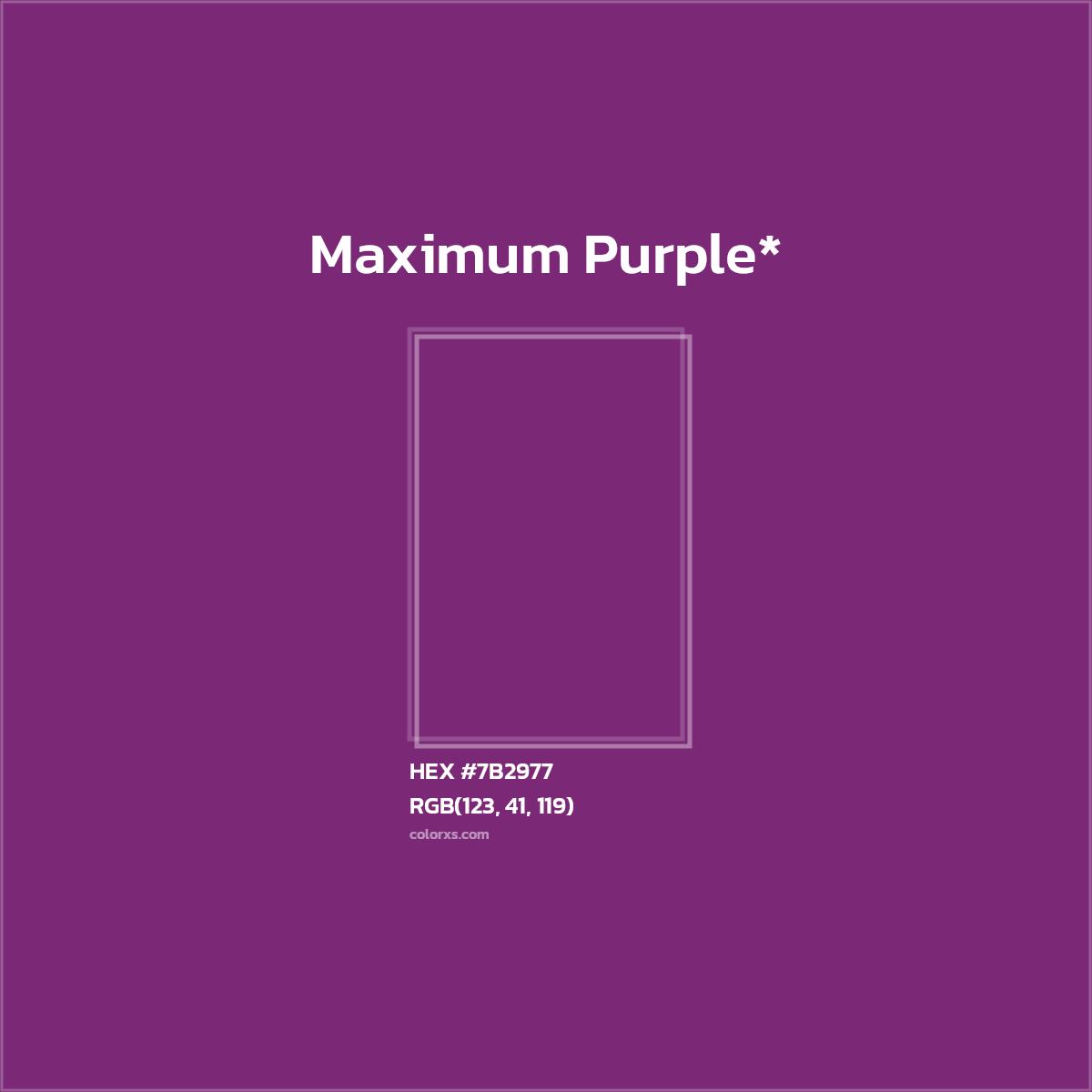 HEX #7B2977 Color Name, Color Code, Palettes, Similar Paints, Images