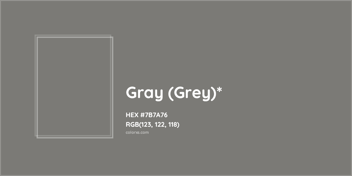 HEX #7B7A76 Color Name, Color Code, Palettes, Similar Paints, Images