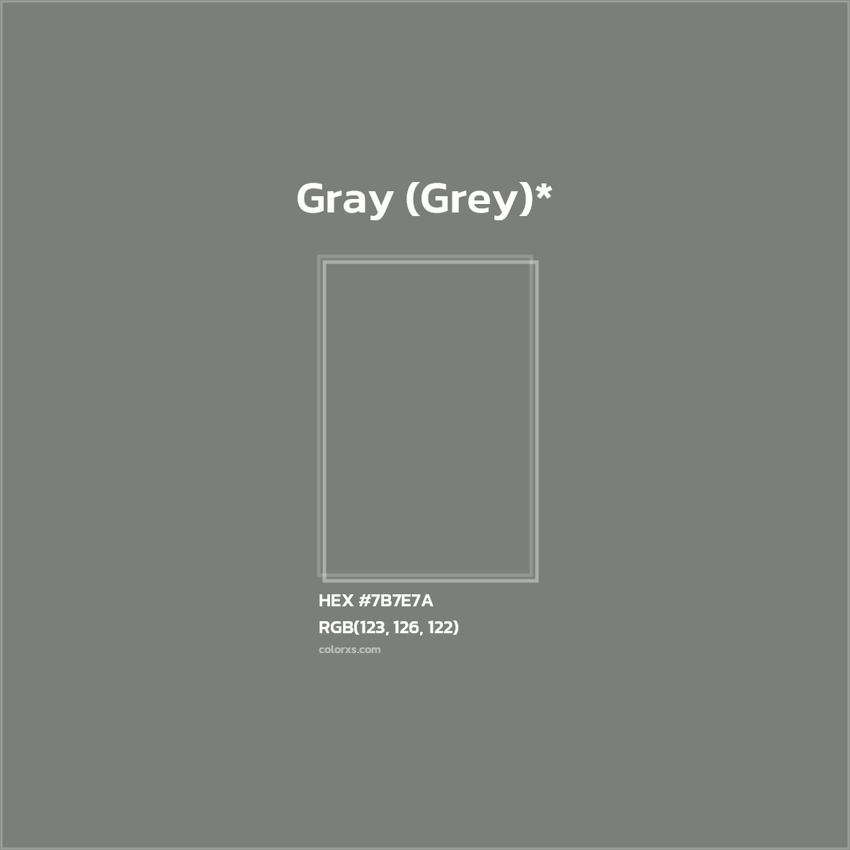 HEX #7B7E7A Color Name, Color Code, Palettes, Similar Paints, Images