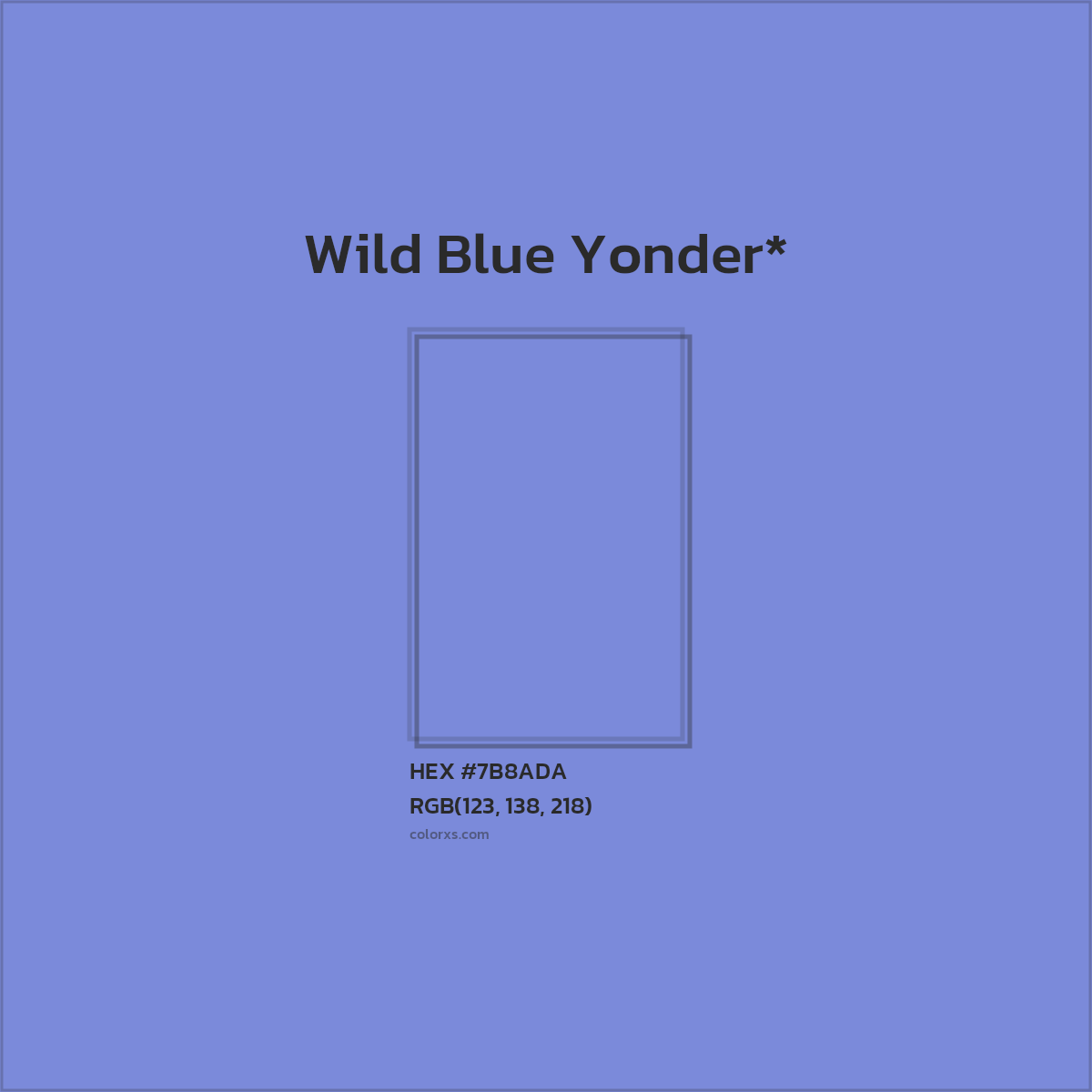 HEX #7B8ADA Color Name, Color Code, Palettes, Similar Paints, Images