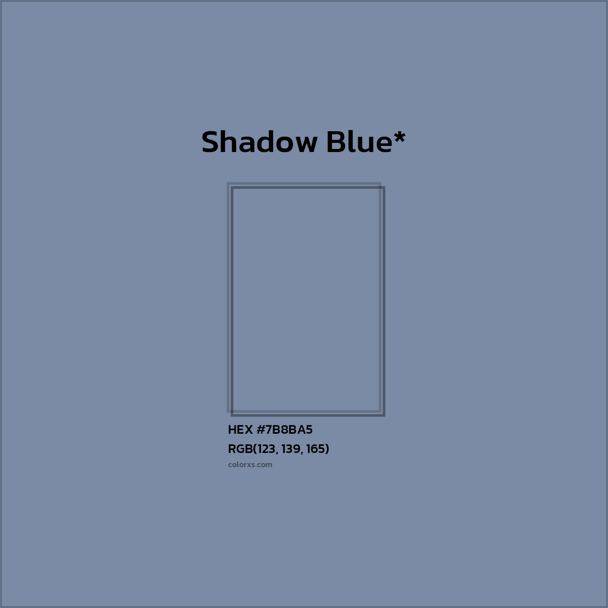 HEX #7B8BA5 Color Name, Color Code, Palettes, Similar Paints, Images