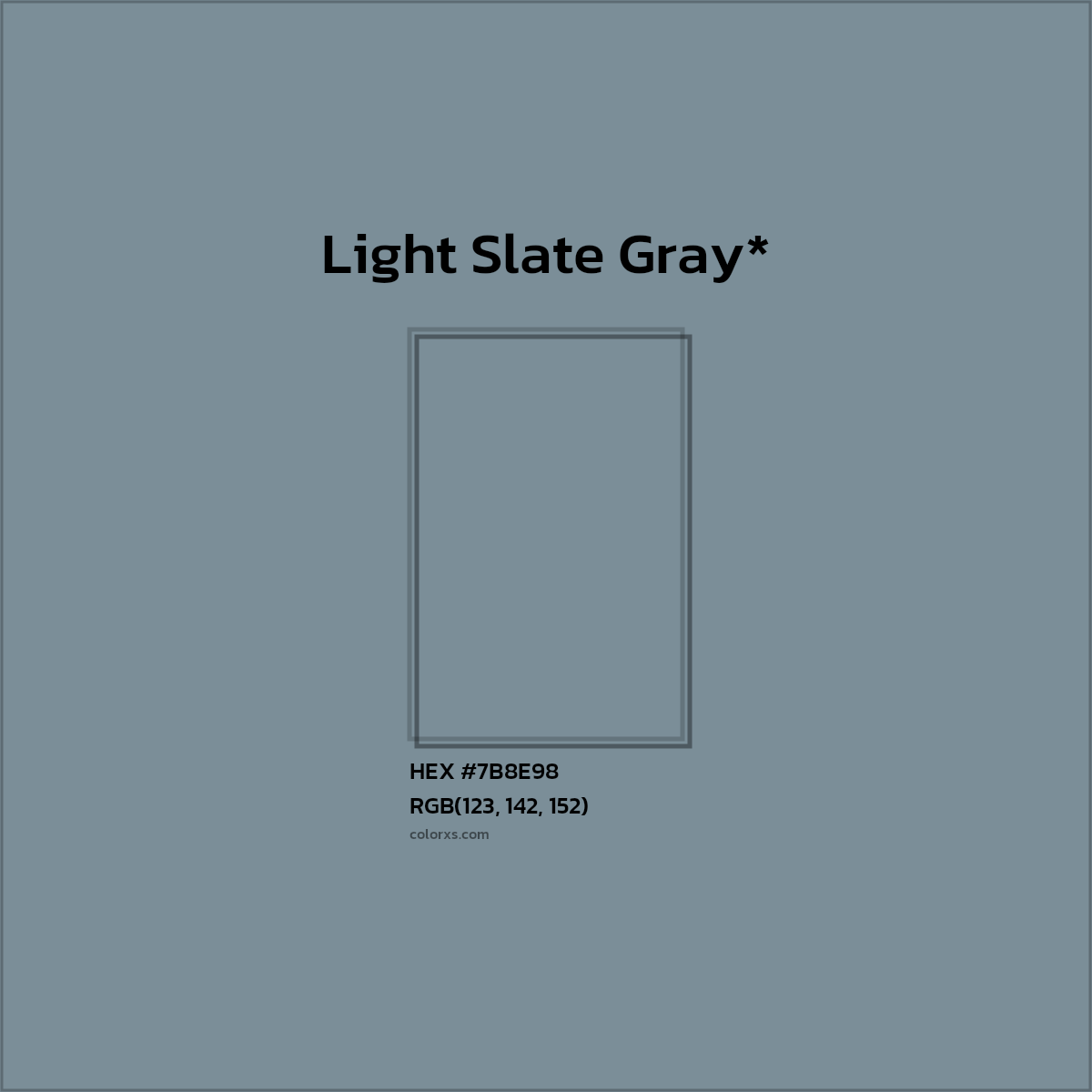 HEX #7B8E98 Color Name, Color Code, Palettes, Similar Paints, Images