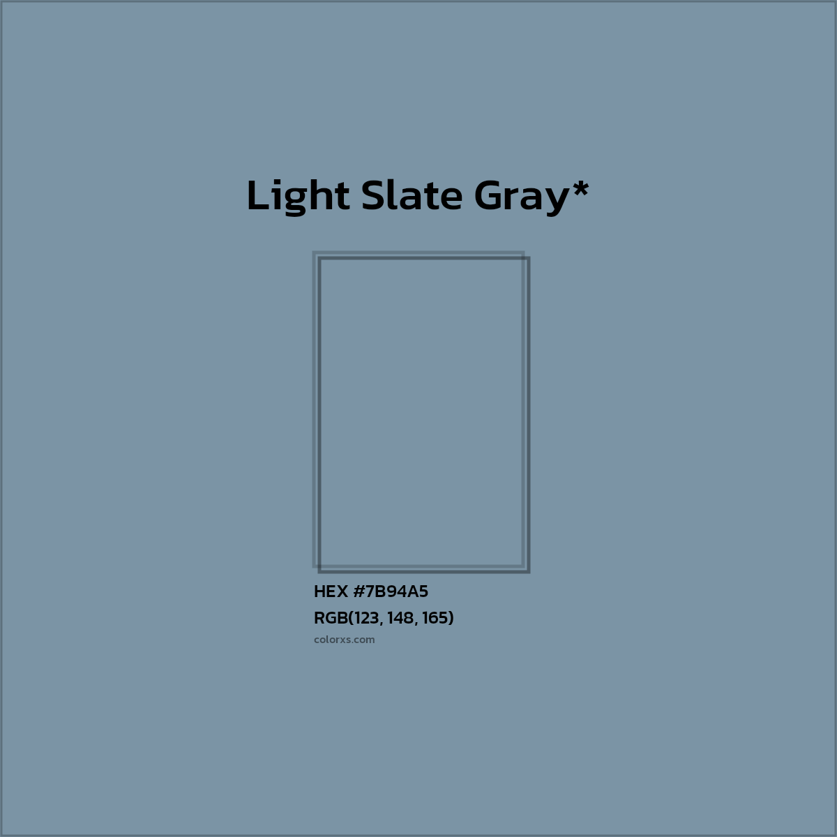 HEX #7B94A5 Color Name, Color Code, Palettes, Similar Paints, Images