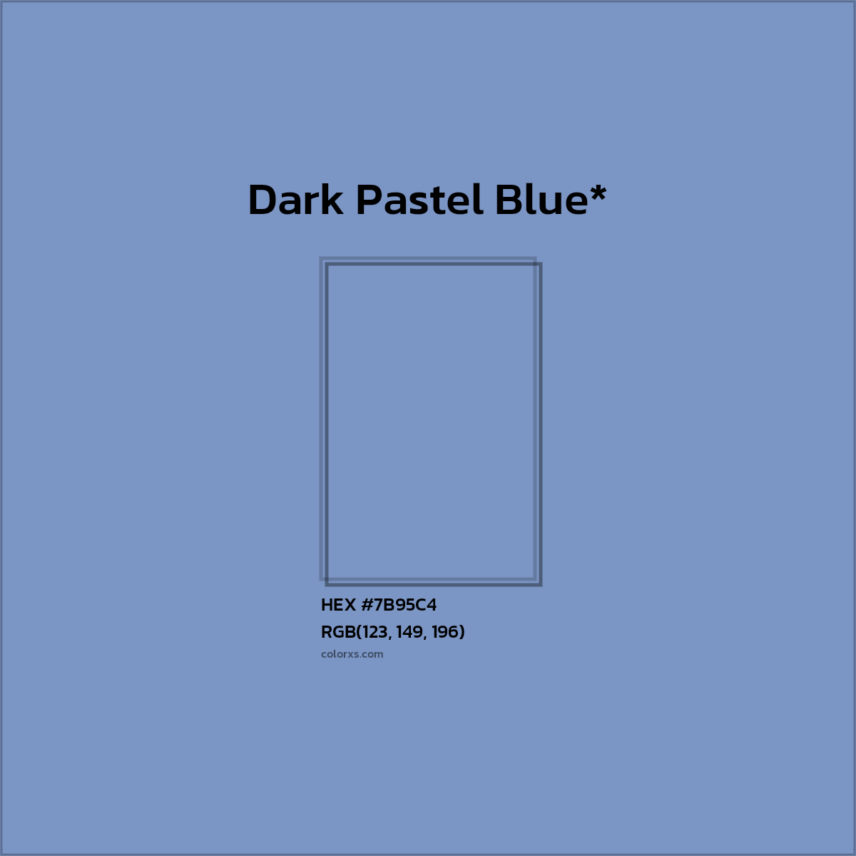 HEX #7B95C4 Color Name, Color Code, Palettes, Similar Paints, Images
