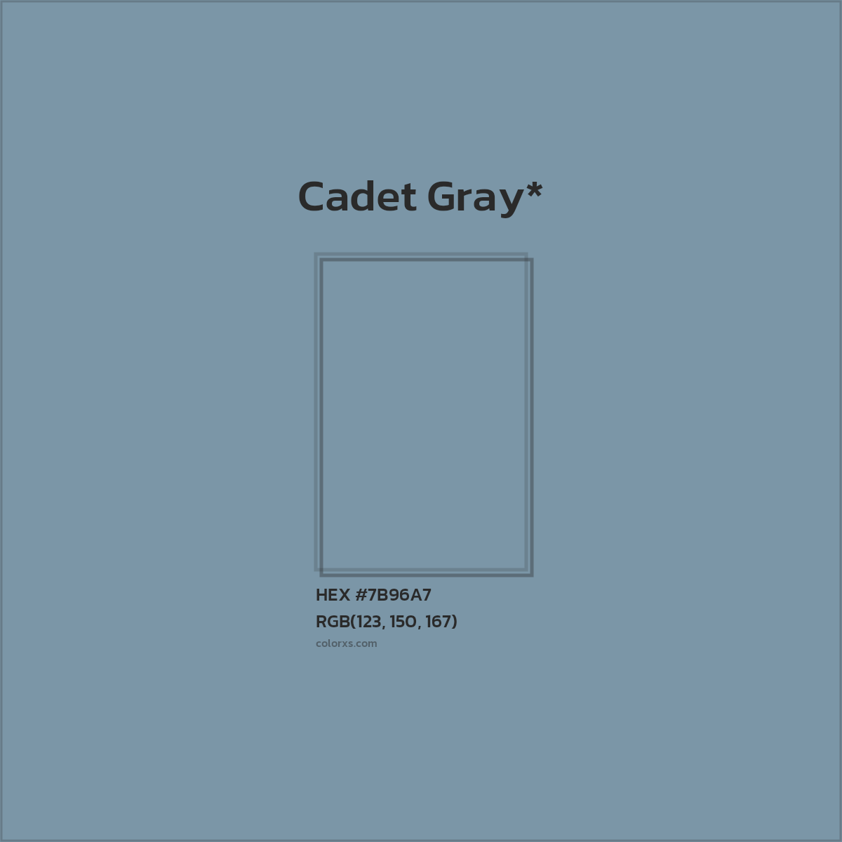 HEX #7B96A7 Color Name, Color Code, Palettes, Similar Paints, Images