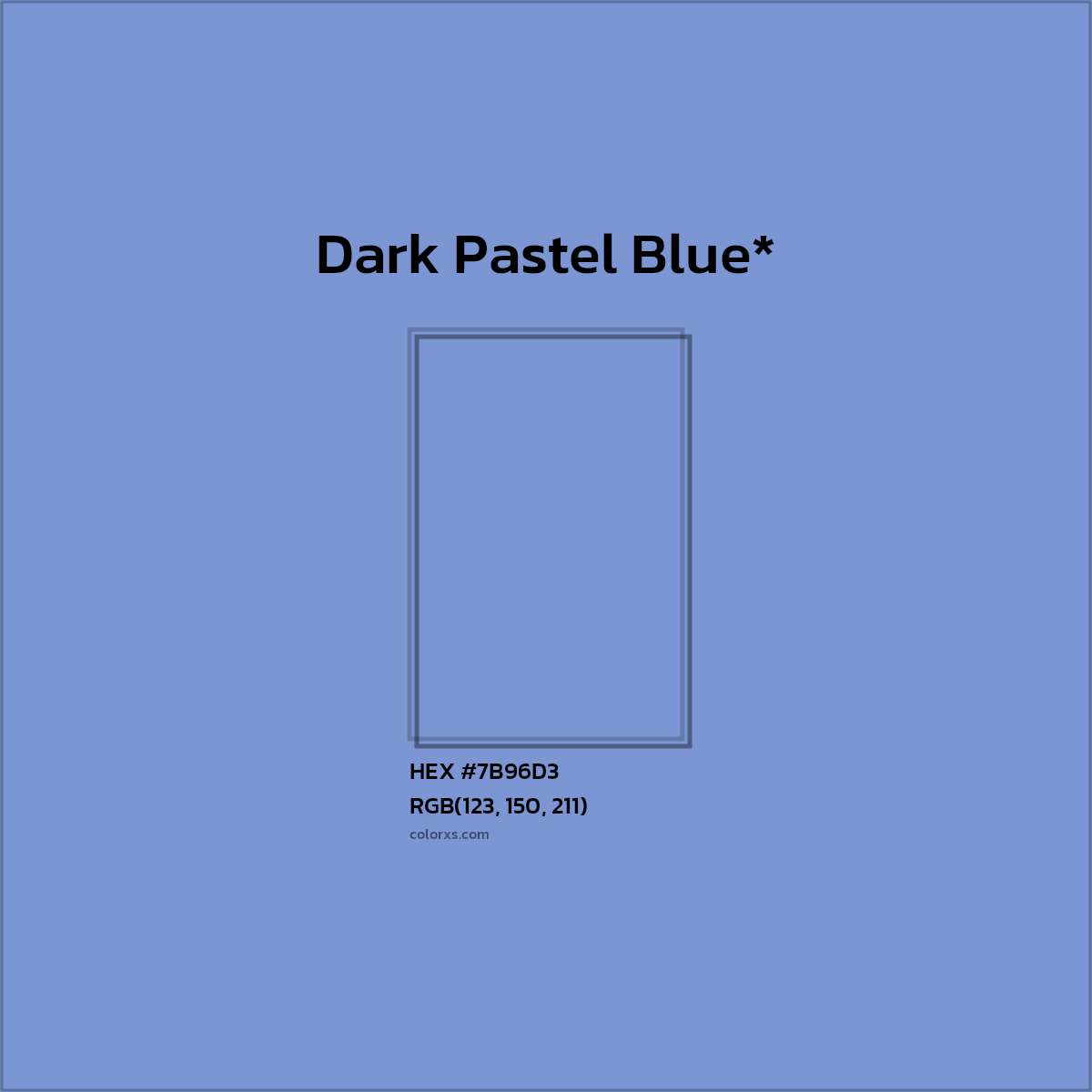 HEX #7B96D3 Color Name, Color Code, Palettes, Similar Paints, Images