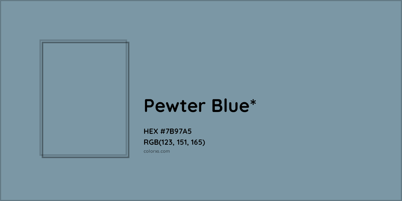 HEX #7B97A5 Color Name, Color Code, Palettes, Similar Paints, Images